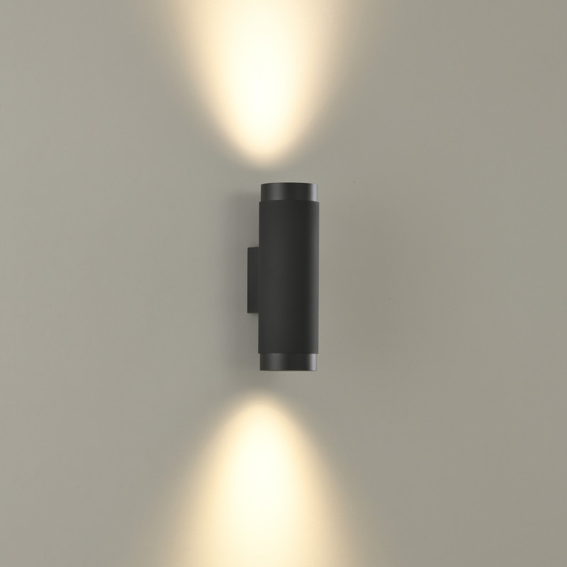 Lux Wall Lamp 16/3989-2 Black/Black, LED COB 2x6W 4000K 1550lm, CRI90 CL.I, Integrated LED, Dim. DALI/Push, ON-DEMAND **