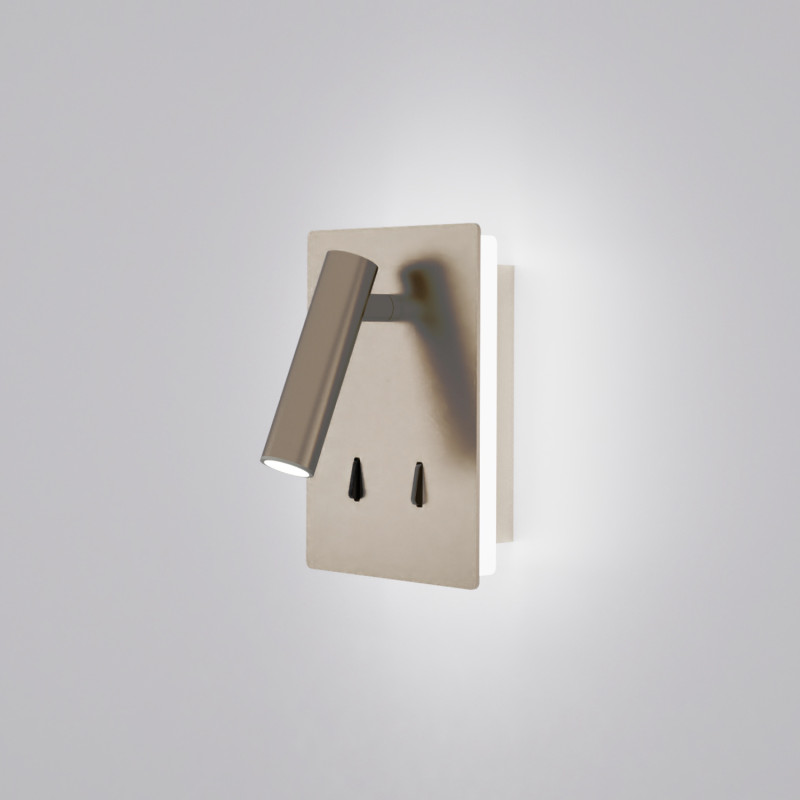 Manat MINI Wall Lamp 16/3568M Matt Nickel, LED 4W 3000K 330lm + 3W 3000K 285lm, CRI90 CL.I, Two switches, Adjustable