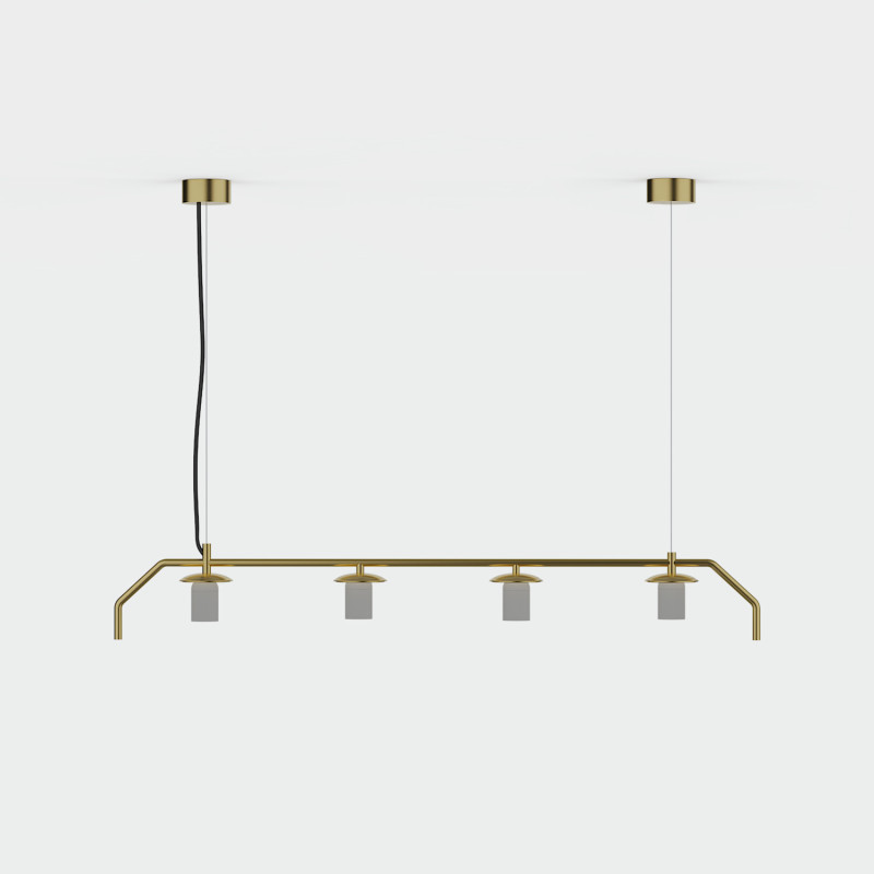 Maui Pendant lamp 8163/4 Matt Antique Gold, LED E27 4x15W, CL.I, Without glass shade
