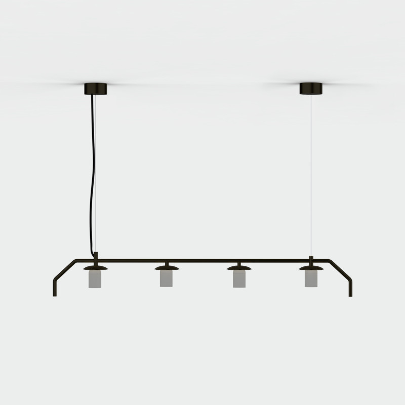 Maui Pendant lamp 8163/4 Matte Black, LED E27 4x15W, CL.I, Without glass shade
