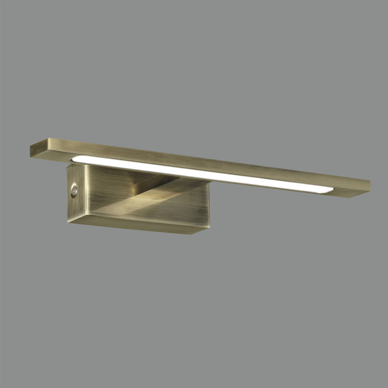 Menorca Wall Lamp 450mm Antique Brass, LED 12W 1480lm, CRI90 CL.II IP44, 3000K-4000K Slide Switch, Dim. DALI/Push, ON-DEMAND **