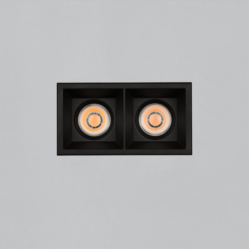 Move Recessed 3984/8 Cuadrado Black, LED COB 2x12W 2610lm, CRI90 CL.II IP44/IP20, Kelvin 2700K-3000K Slide Switch, Dim. DALI/Pus