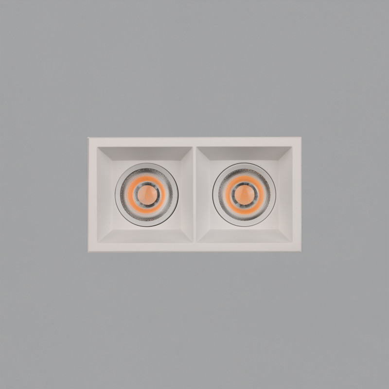 Move Recessed 3984/8 Cuadrado White, LED COB 2x12W 2850lm, CRI90 CL.II IP44/IP20, 3000K-4000K Slide Switch, Dim. DALI/Push, MULT