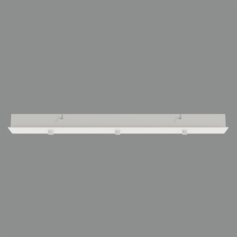 Rectangular multiple base 680x87 mm with 3 outlets White