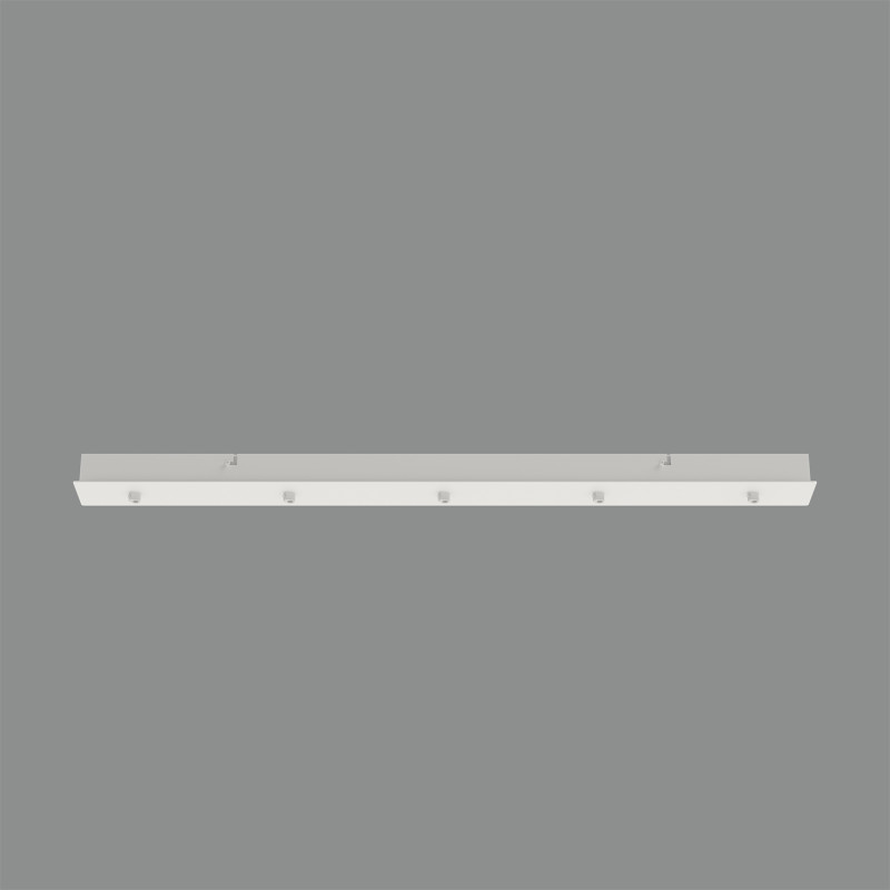 Rectangular multiple base 1000x87 mm with 5 outlets White