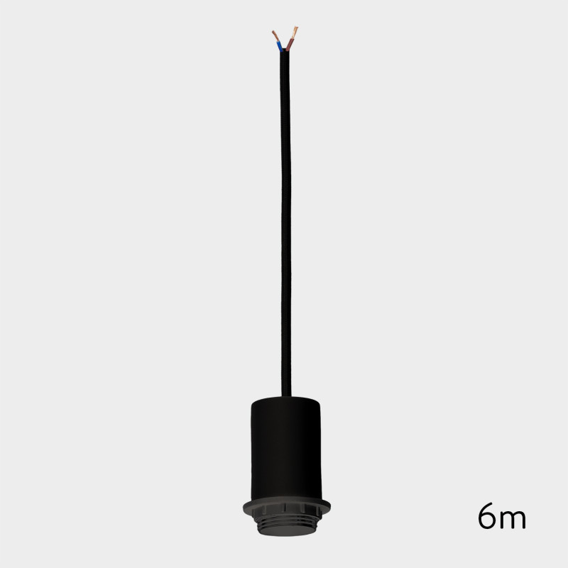 Pendant Kit 6m Black, LED E27 15W, CL.II