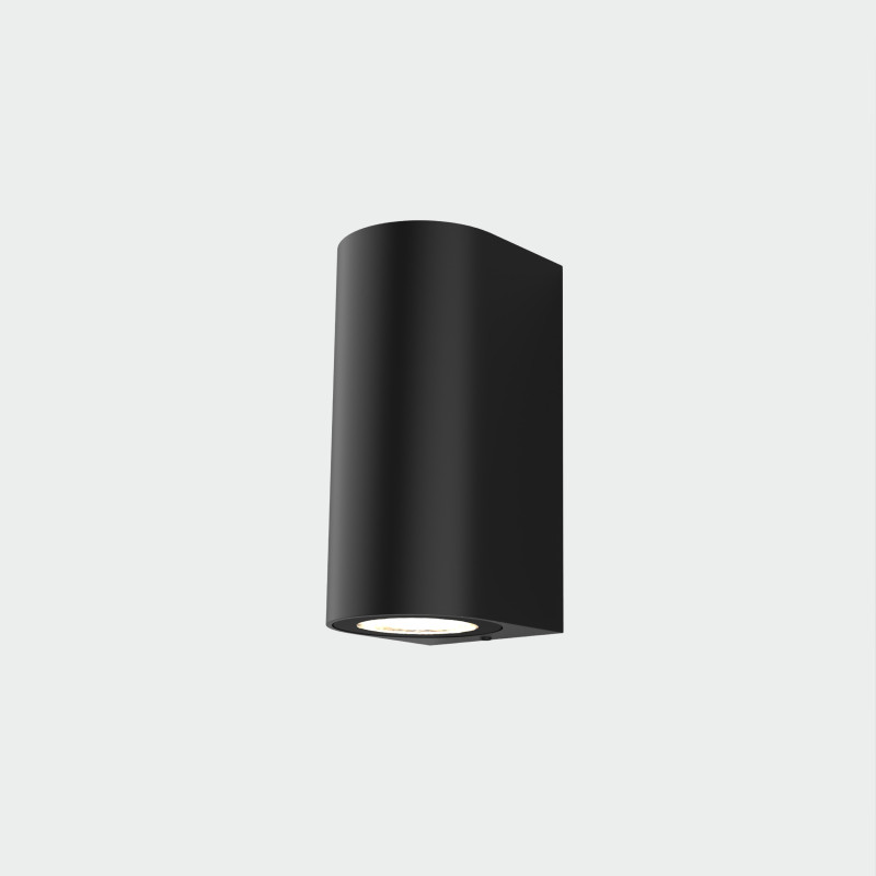 Nexo Wall Lamp Ø60x130mm Black, LED 2x4W 865lm, CRI90 CL.I IP65, Kelvin 2700K-3000K Slide Switch