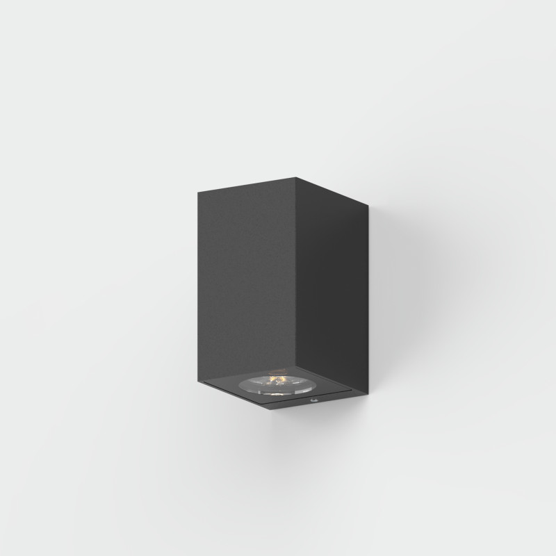 Oxen Wall Lamp 100x60mm Black, LED 4W 515lm, CRI90 CL.I IP65, Kelvin 2700K-3000K Slide Switch