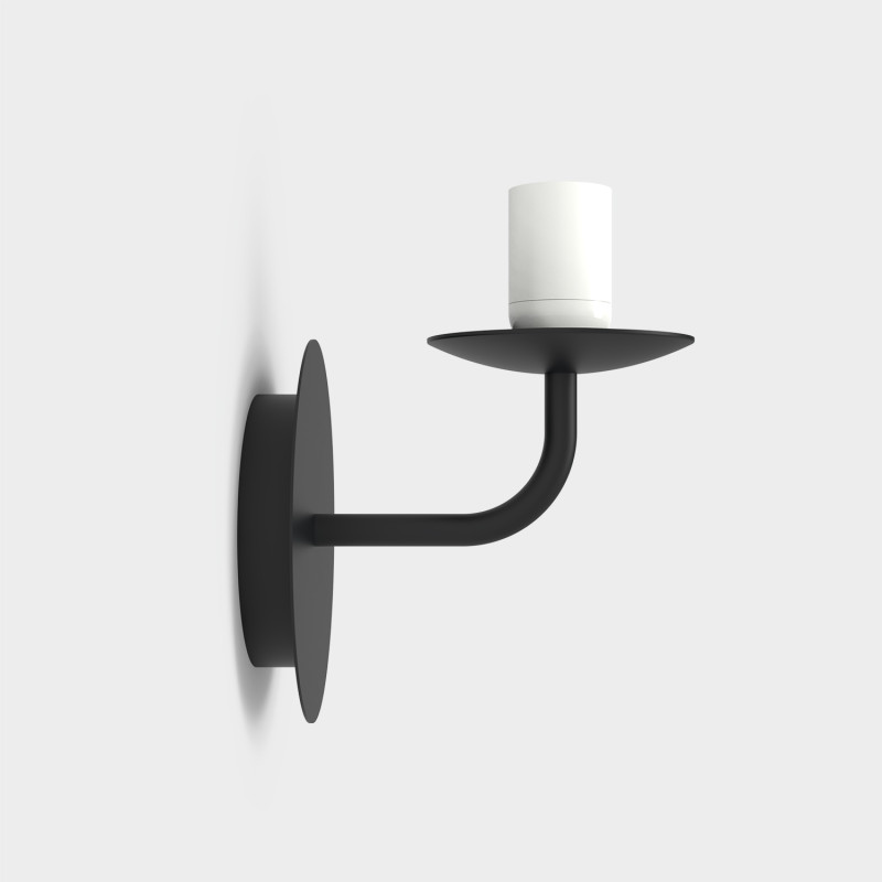 Parma Wall Lamp Matte Black, LED E27 15W, CL.II IP44, Without glass shade