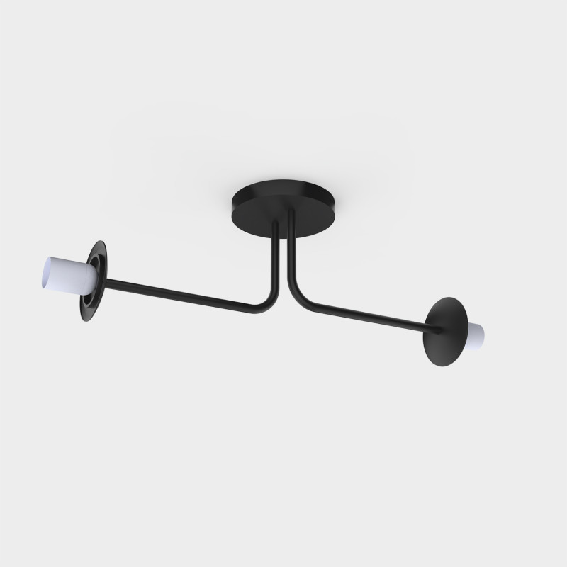 Parma stropné svietidlo Matte Black, LED E27 2x15W, CL.I, Without glass shade