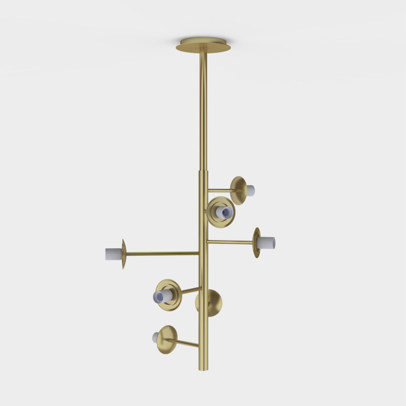 Parma Pendant lamp Matt Antique Gold, LED E27 7x15W, CL.I, Without glass shade