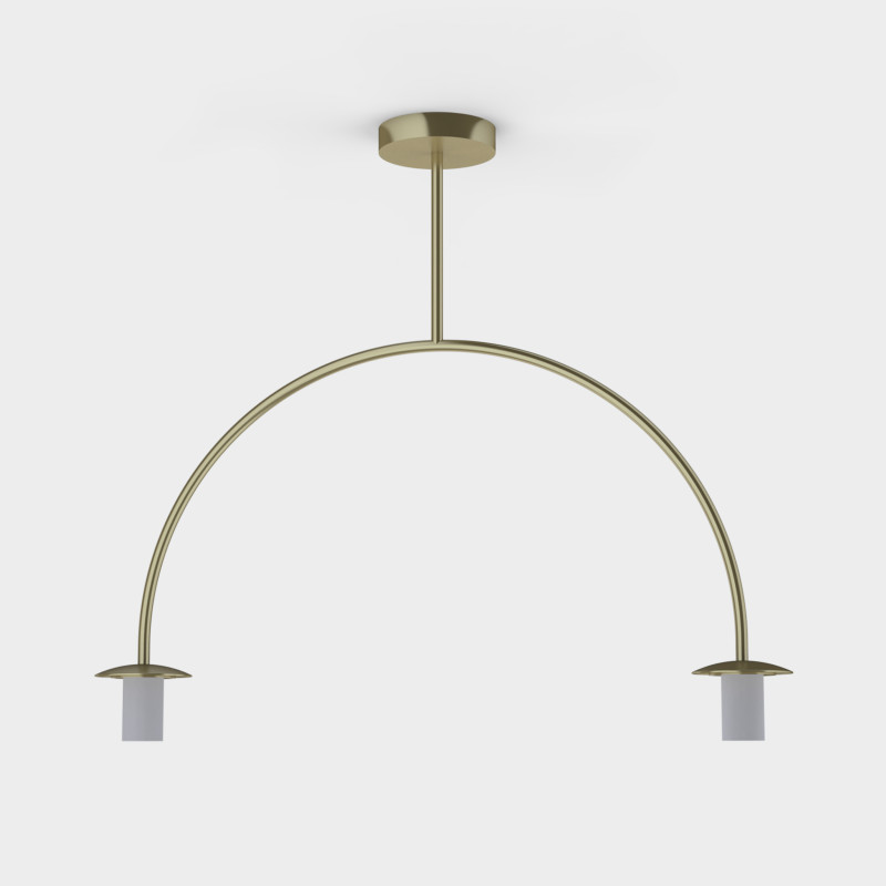 Parma Pendant lamp Matt Antique Gold, LED E27 2x15W, CL.I, Without glass shade