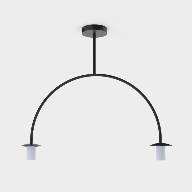 Parma Pendant lamp Matte Black, LED E27 2x15W, CL.I, Without glass shade