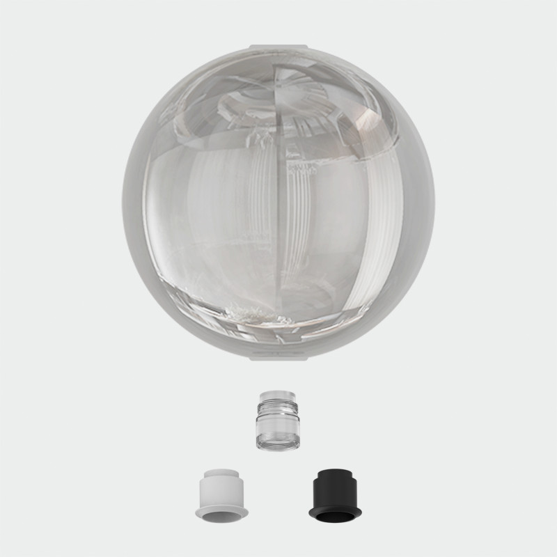 Pipe SLIM Glass shade Ø200mm Transparent