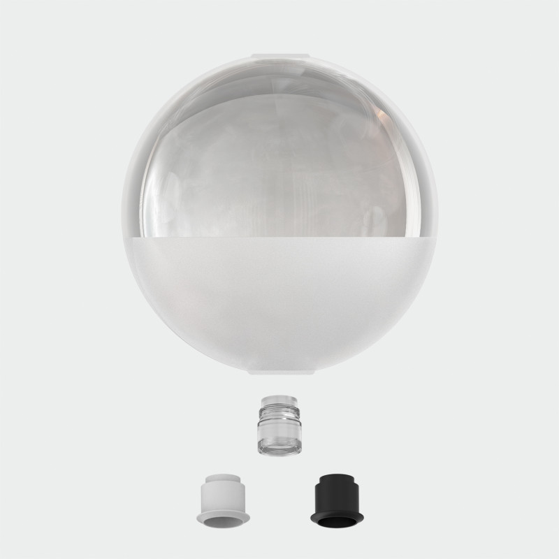 Pipe SLIM Glass shade Ø200mm Transparent Sanded