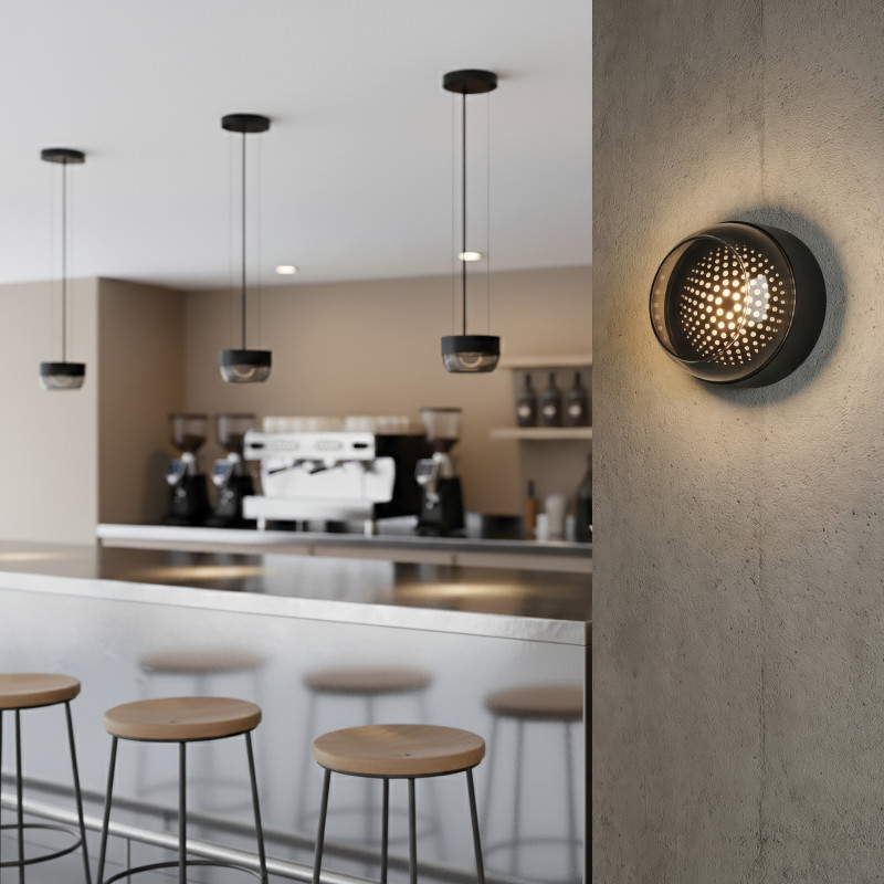 Pixel Wall Lamp Custom Ø150x35mm Black/Smoked, LED 10W 2700K 830lm, CRI90 CL.I IP65, MULTI-PACK, ON-DEMAND **