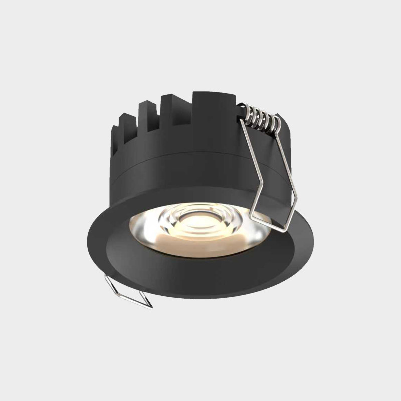 Short Recessed Ø70mm Black, LED COB 5W 590lm, CRI90 CL.II IP40, 3000K-4000K Slide Switch, Dim. DALI/Push, MULTI-PACK, ON-DEMAND