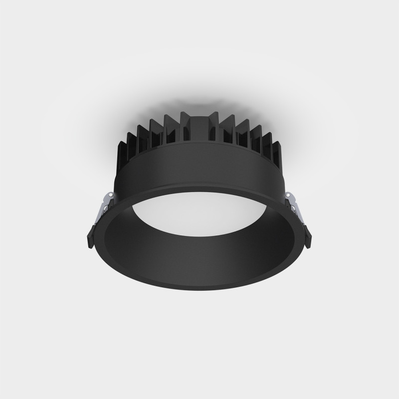 Tech Recessed Ø165mm Black, LED 25W 3050lm, CRI90 CL.II IP65/IP20, 3000K-4000K Slide Switch, Dim. DALI/Push, Microprismatic Dif