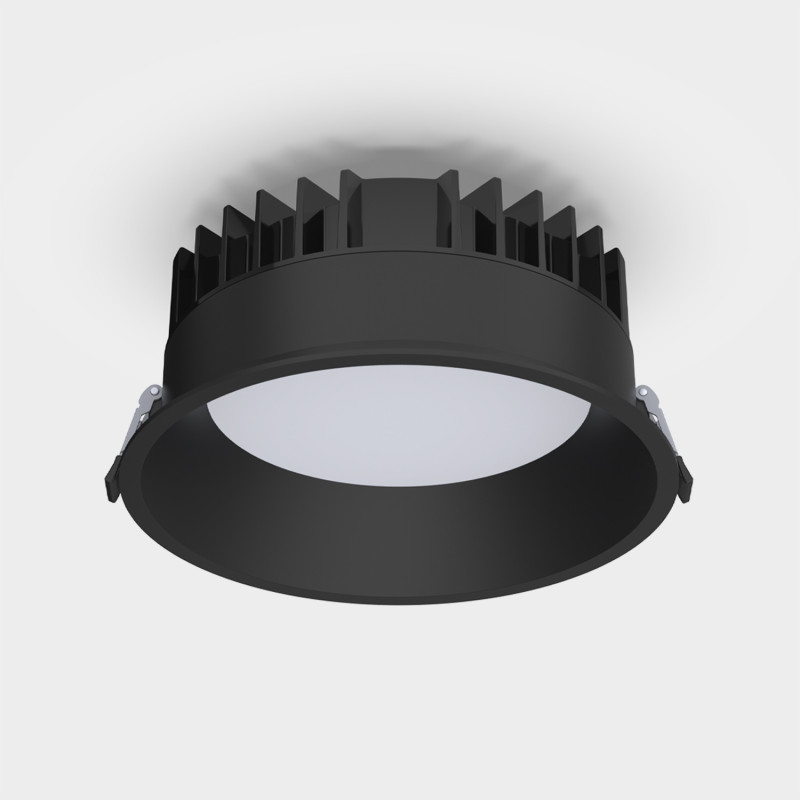 Tech Recessed Ø210mm Black, LED 32.5W 3880lm, CRI90 CL.II IP65/IP20, 3000K-4000K Slide Switch, Dim. Triac, Microprismatic Diffu