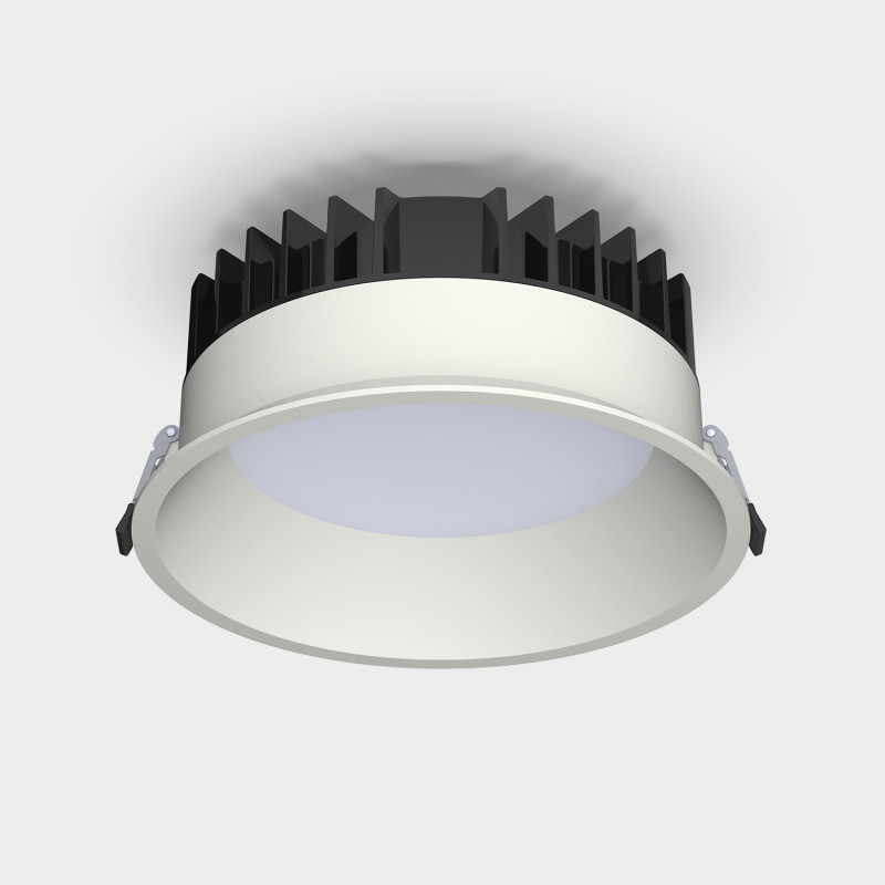 Tech Recessed Ø210mm White, LED 32.5W 3880lm, CRI90 CL.II IP65/IP20, 3000K-4000K Slide Switch, Dim. DALI/Push, Microprismatic D