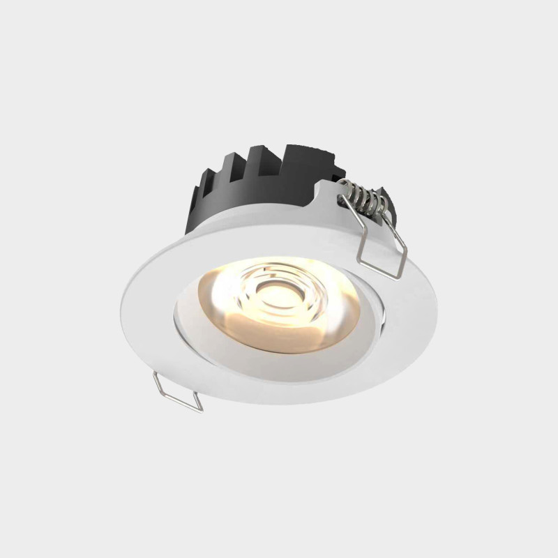 Tilt Recessed Ø85mm White, LED COB 5W 550lm, CRI90 CL.II IP40/IP20, Kelvin 2700K-3000K Slide Switch, MULTI-PACK