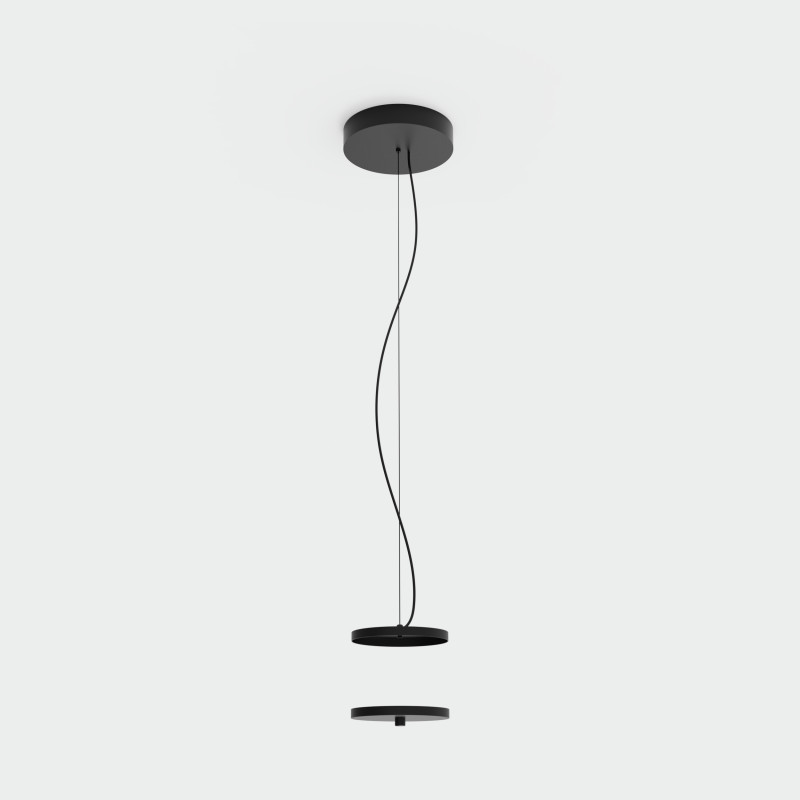 Totem Pendant Kit Ø235x45mm Black, LED 60-120W 2700K, CL.II