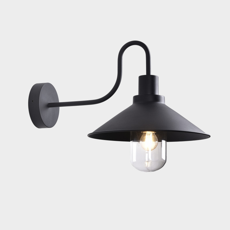 Tours Wall Lamp Black, LED E27 15W, CL.I IP65