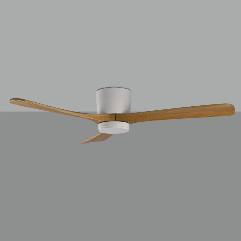Siroco Ceiling Fan 2519/52 White/Light Walnut, MOTOR DC 35W, CL.I, Remote control