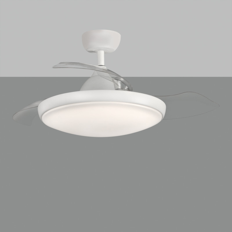 Zonda Ceiling Fan 2514/42 Matt White/Opal, LED 47W 4000lm + MOTOR DC 33W, CRI80 CL.I IP44, Step dimmable Kelvin 3000-4000-6000, 