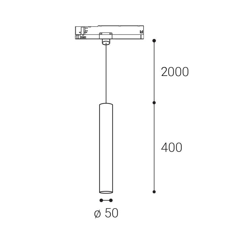 LED2 TRACK MIKY 40 Z, B TRIAC 10W 3000K 7091833DT