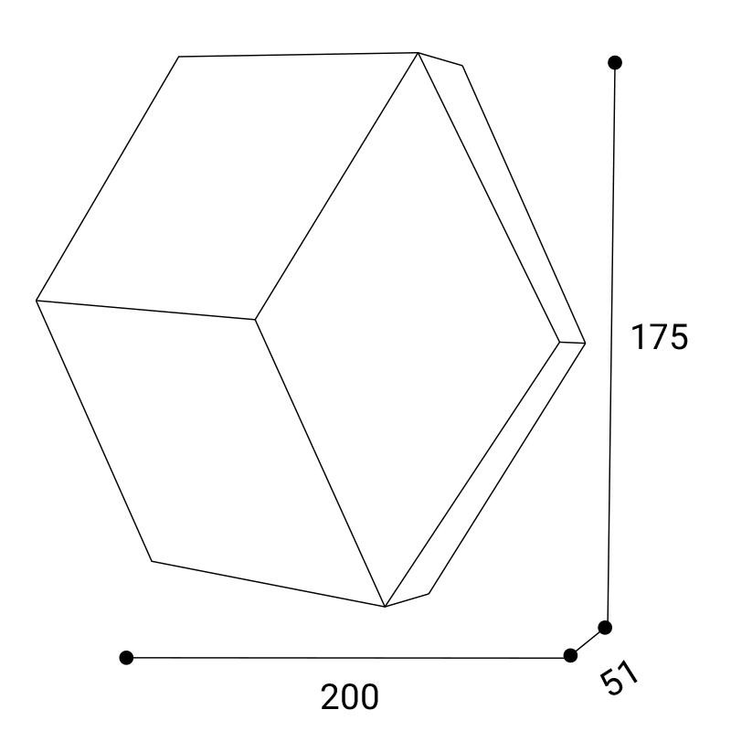 LED2 HEXO, W TRIAC 5W 2700K/3300K/4000K 4580271DT