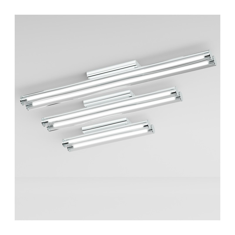 RENDL RENDL RIVIER stropní čiré sklo/chrom 230V G5 2x21W R10239