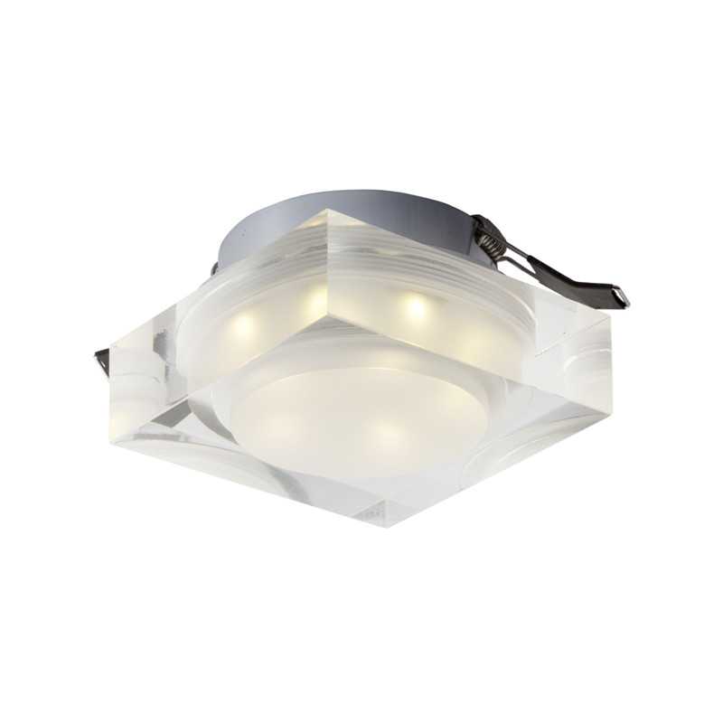 RENDL RENDL EOS SQ 5W zápustná čirá/satinovaný akryl 230V/350mA LED 5x1W 3000K R10287