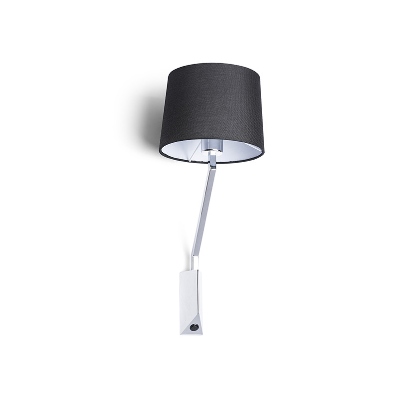 RENDL RENDL SHARP nástěnná černá chrom 230V LED E27 15W R12481