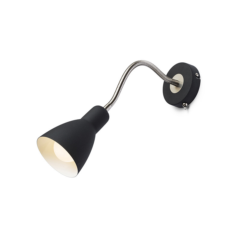 RENDL RENDL KAYA nástěnná černá matný nikl 230V E27 28W R12899