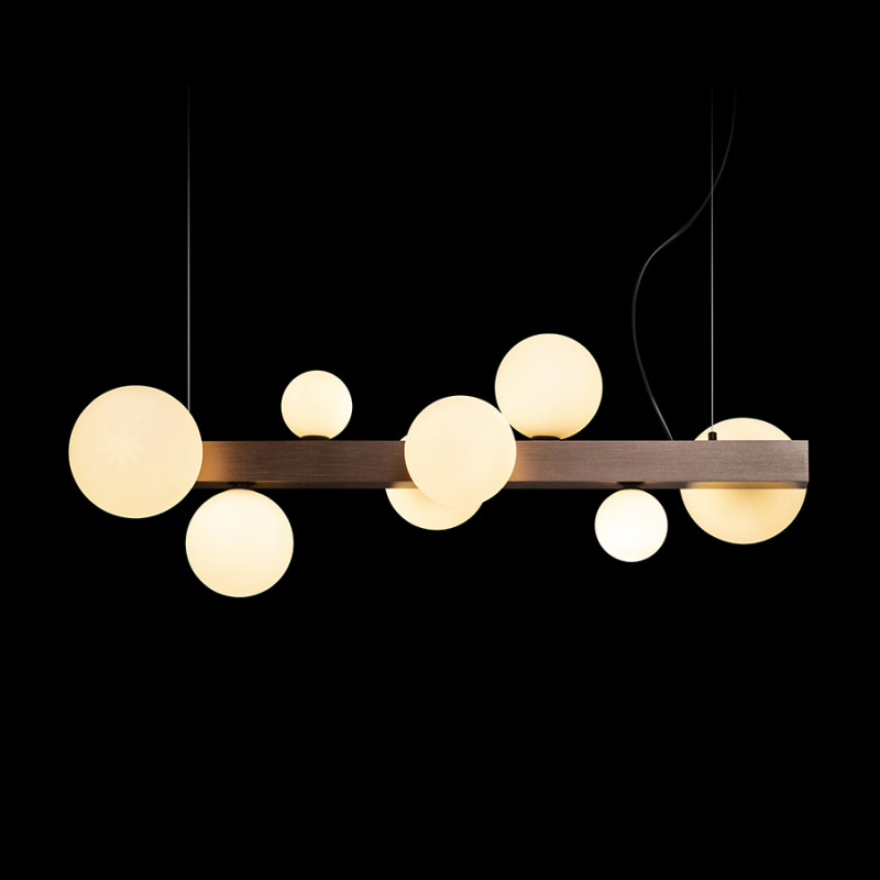 RENDL RENDL KASSANDRA závěsná opálové sklo/česaný bronz 230V G9 8x6W R14554