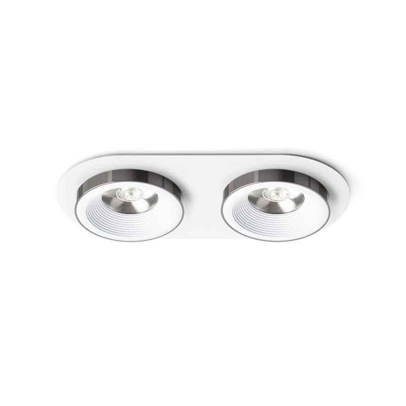 RENDL RENDL SHARM R II zápustná bílá černý chrom 230V LED 2x10W 24° 3000K R14571