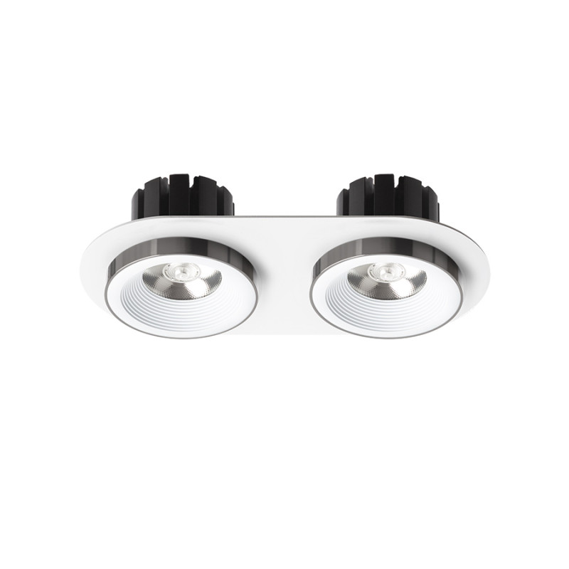 RENDL RENDL SHARM R II zápustná bílá černý chrom 230V LED 2x10W 24° 3000K R14571