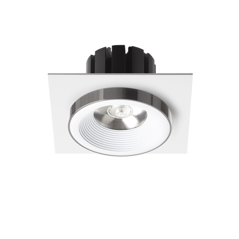 RENDL RENDL SHARM SQ I zápustná bílá černý chrom 230V LED 10W 24° 3000K R14579