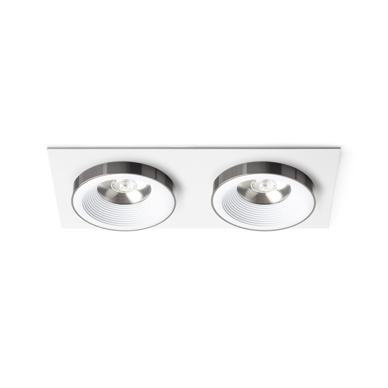 RENDL RENDL SHARM SQ II zápustná bílá černý chrom 230V LED 2x10W 24° 3000K R14583