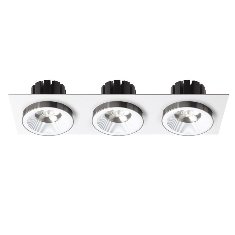 RENDL RENDL SHARM SQ III zápustná bílá černý chrom 230V LED 3x10W 24° 3000K R14587