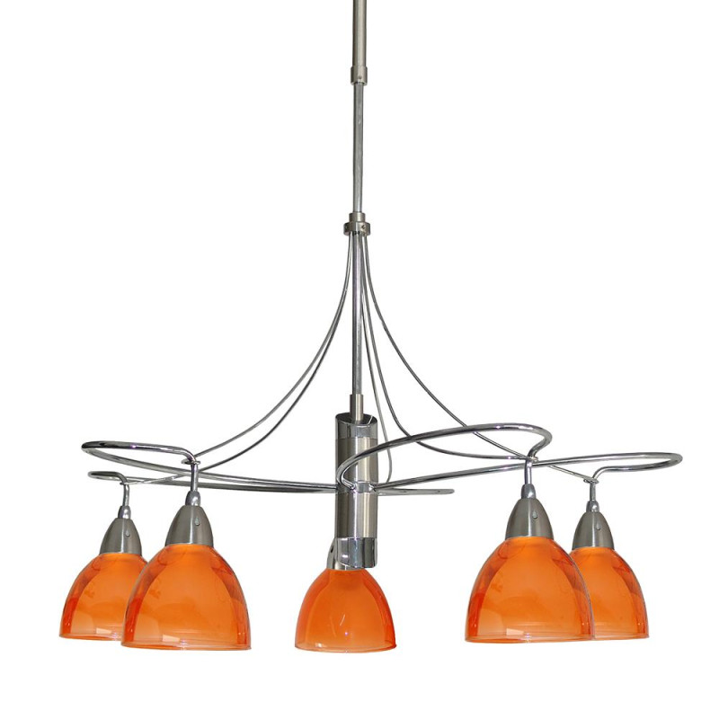 PREZENT CARRAT I. 5xE14/40W, NS-CHROME/ORANGE