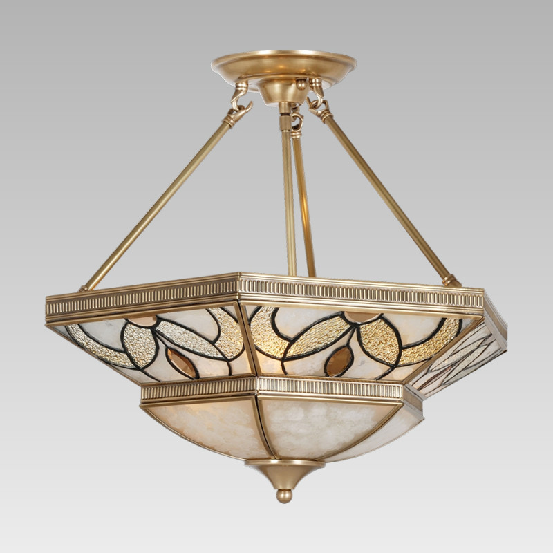 PREZENT OSSMAN 3xE27/60W, BRASS/FROSTED/AMBER