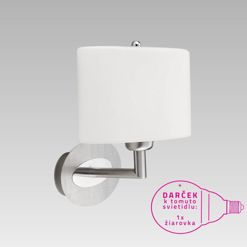 PREZENT MONZA 1xE14/40W,N.SATIN/CHROME,OPAL WALL