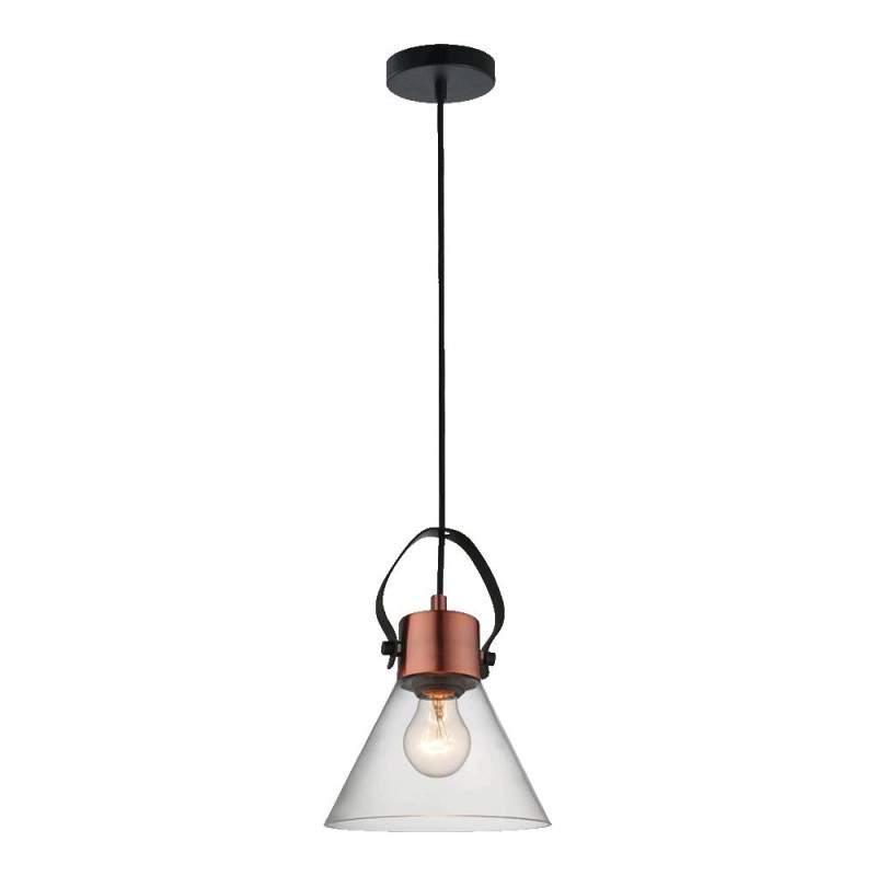PREZENT NOVARA 1xE27/60W,D180, BLK/COP/CLEAR