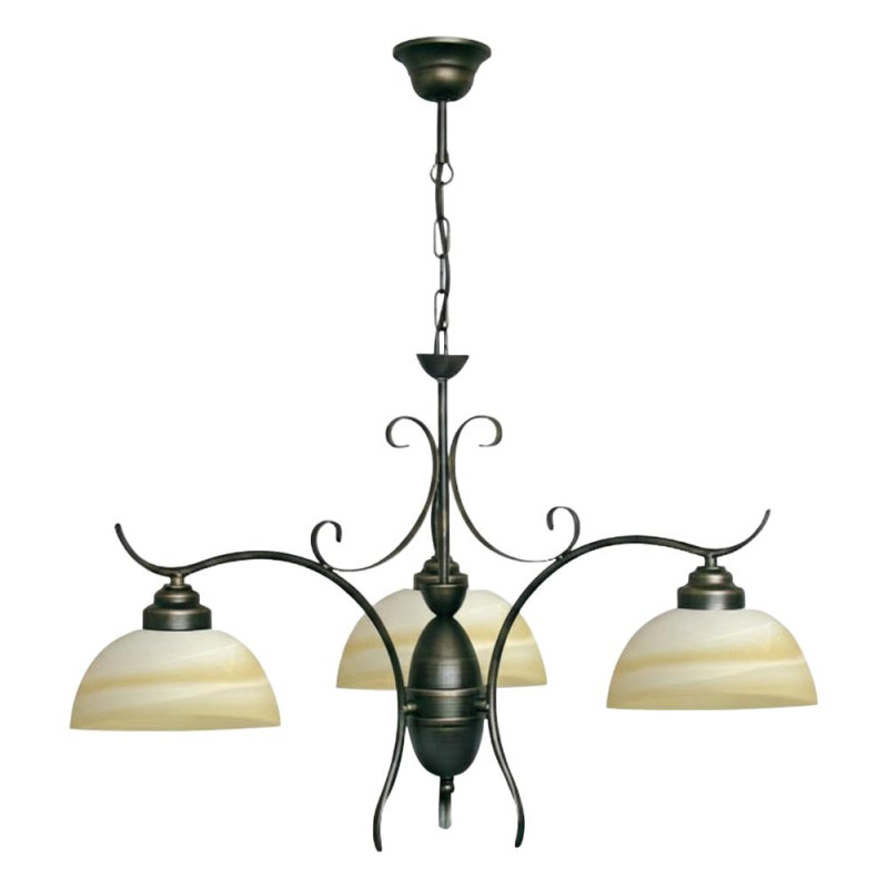 PREZENT LUNA 3xE27/60W, ANT.BROWN/BEIGE,PENDANT
