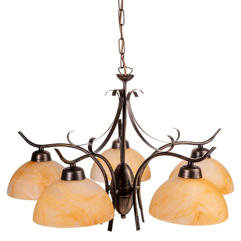 PREZENT LUNA 5xE27/60W, ANT.BROWN,ALABAS,PENDANT