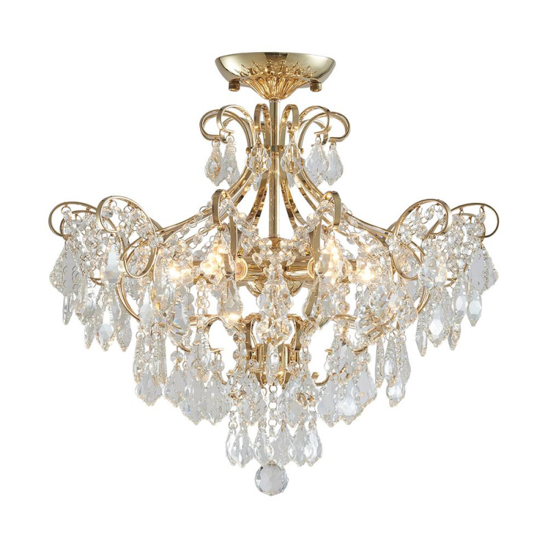 LUXERA GRANADA 6xE14/40W, GOLD/CLEAR CRYSTAL