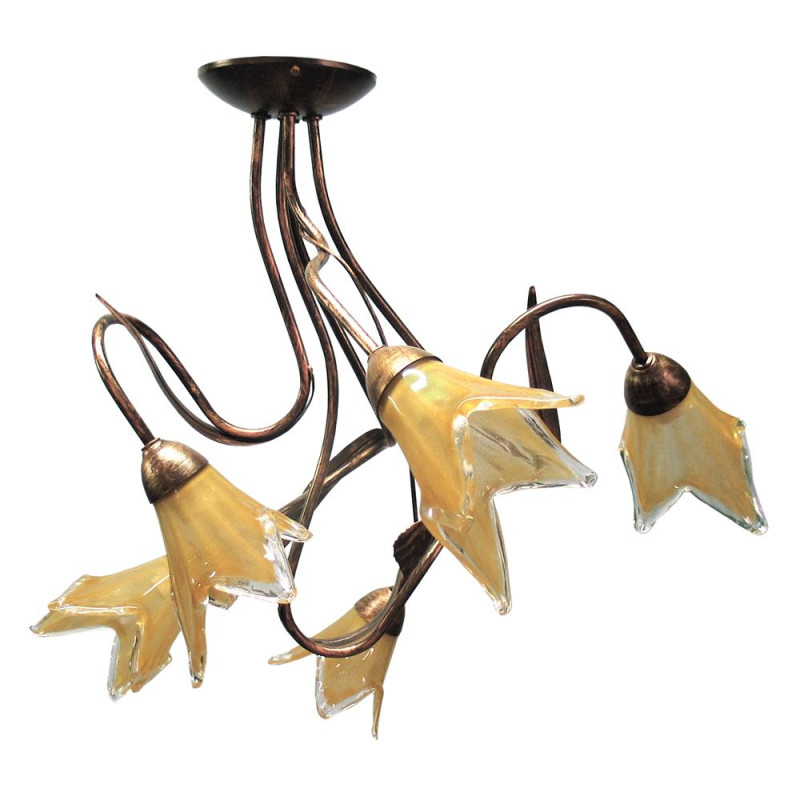 PREZENT WERA 5xE14/40W,ANTIQUE BROWN,CEILING