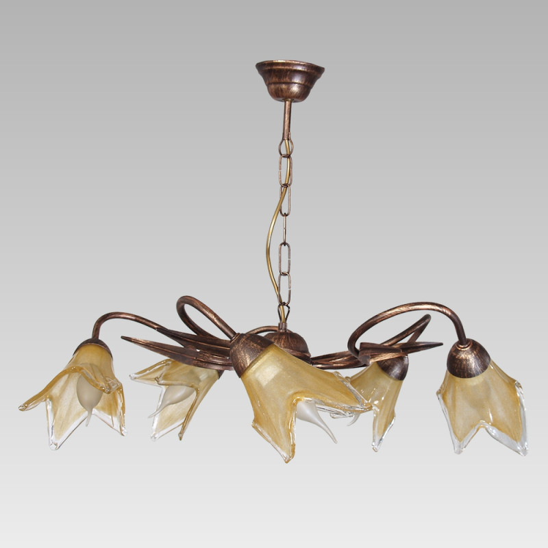 PREZENT WERA 5xE14/40W, ANTIQUE BROWN, PENDANT 